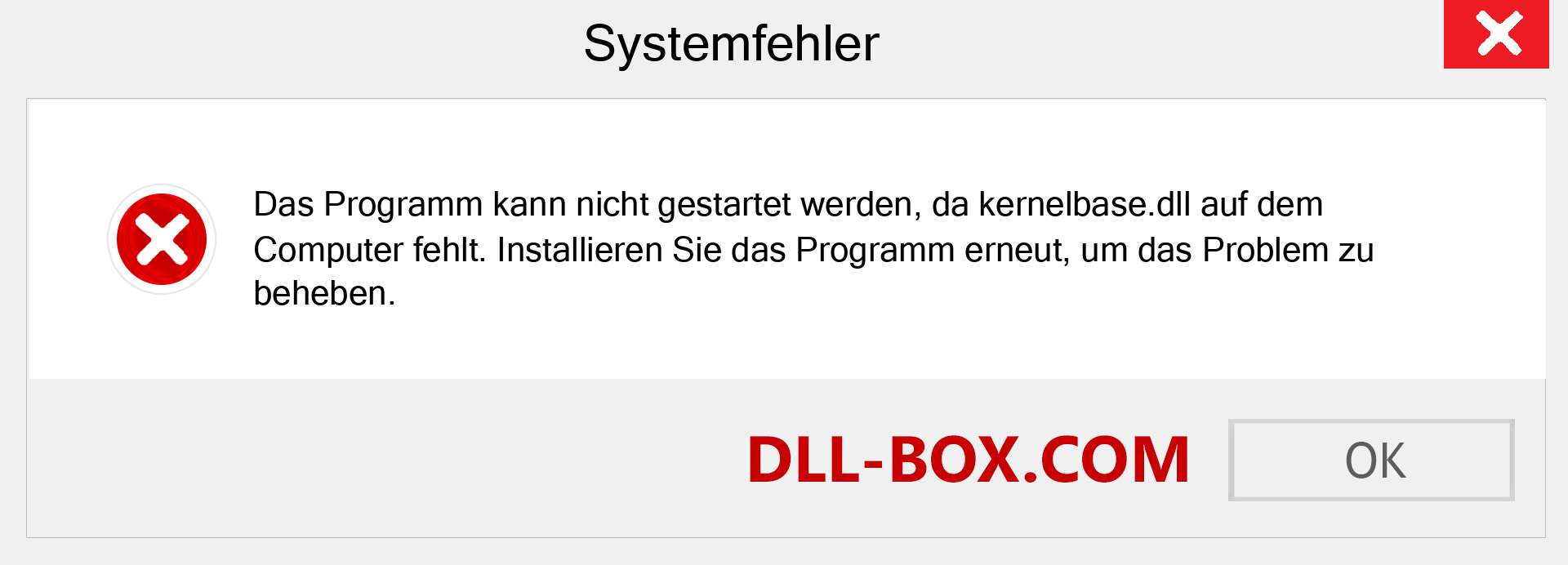 kernelbase.dll-Datei fehlt?. Download für Windows 7, 8, 10 - Fix kernelbase dll Missing Error unter Windows, Fotos, Bildern