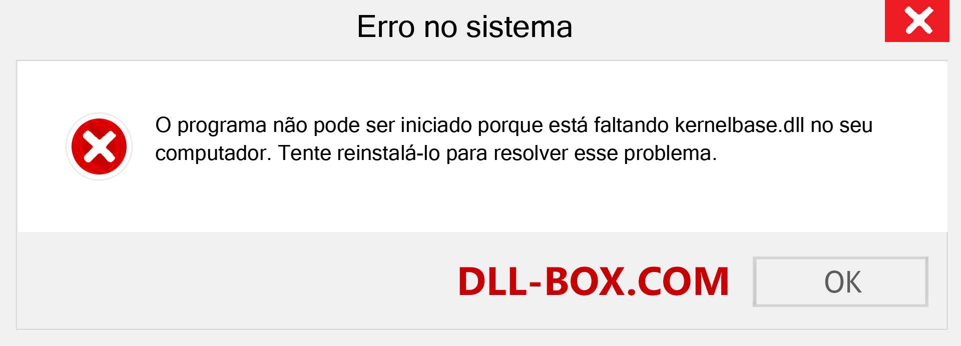 Arquivo kernelbase.dll ausente ?. Download para Windows 7, 8, 10 - Correção de erro ausente kernelbase dll no Windows, fotos, imagens